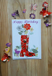 Wellies in Bloom Birthday Card