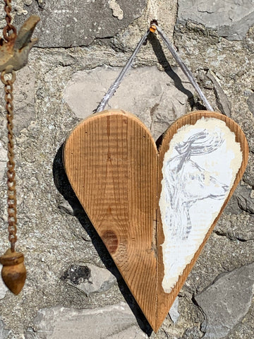 Wooden Hanging Heart