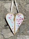 Wooden Floral Decoupage Hanging Heart - Pastel Flowers